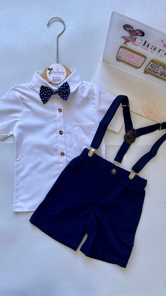 SHORT Y CAMISA (corbatín y suspensores)💙✨